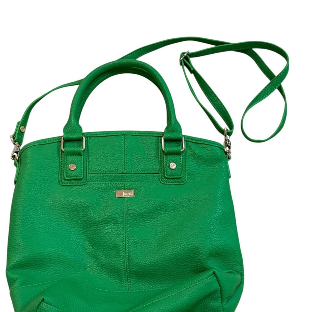 Jewel By Thirty-One Paris Green Pebble Faux Leather Tote Bag NWOT